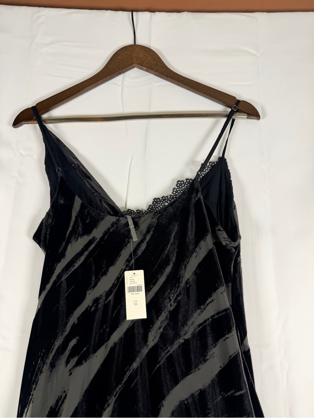BY ANTHROPOLOGIE Women’s Size XL Dress Midi Zebra Slip Flocked Asymmetrical Cowl - Picture 14 of 16